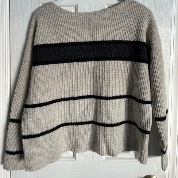 Vince Wool Striped Pullover - Picture 2 of 6